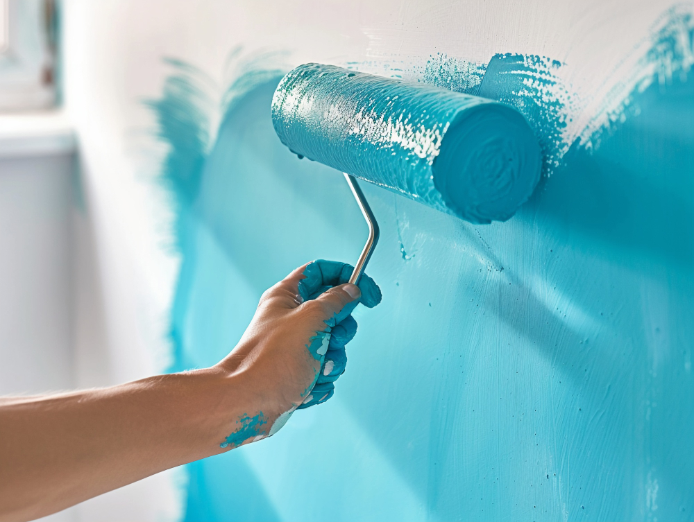 Clean, protected work area during interior painting