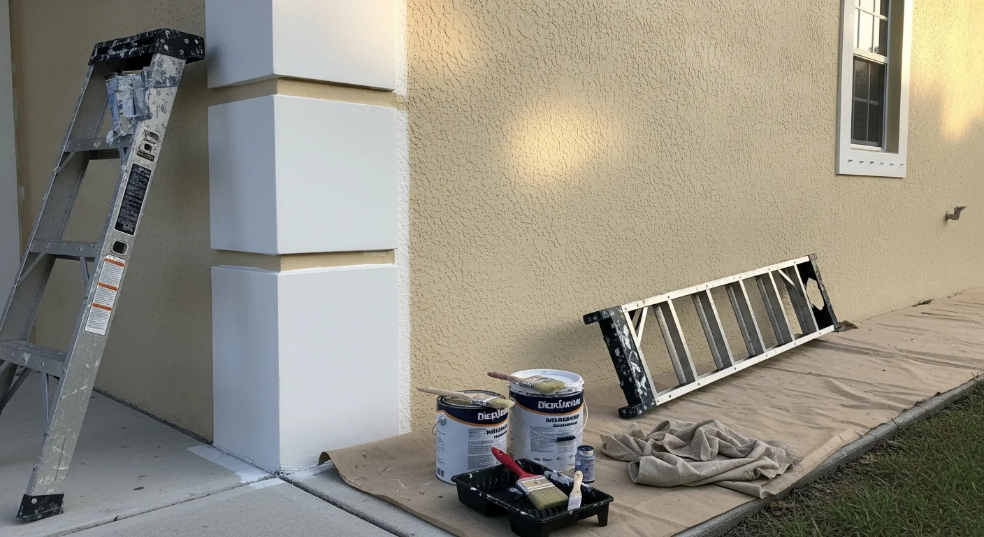 Professional painter applying interior paint to residential wall