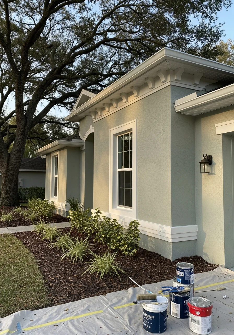 Skilled tradesperson working on the exterior of a Winter Garden residential property.